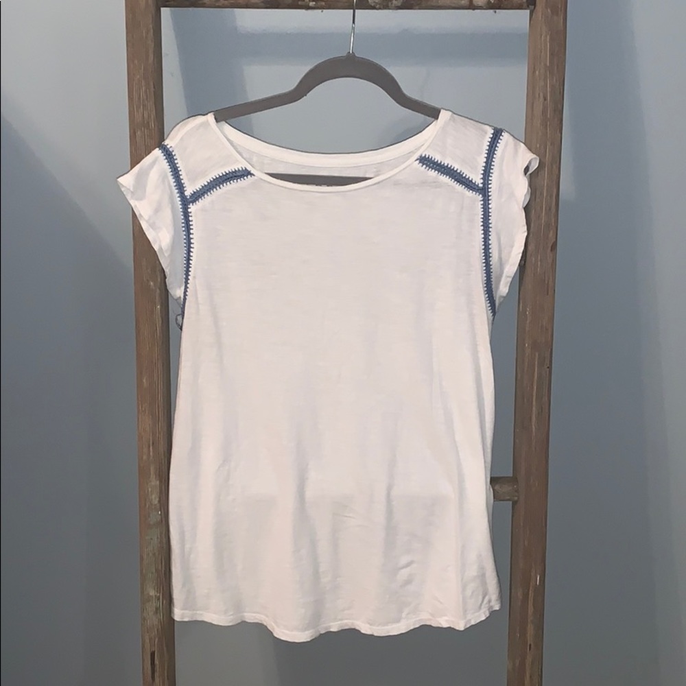 White and blue shirt